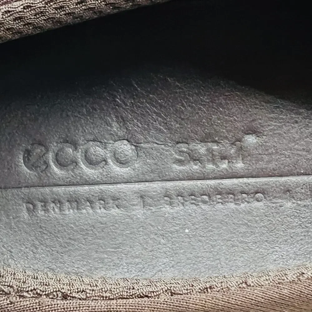 ECCO Shoes Mens 7.5 Brown Leather ST1 Wingtip Low Top Casual Sneakers Comfort